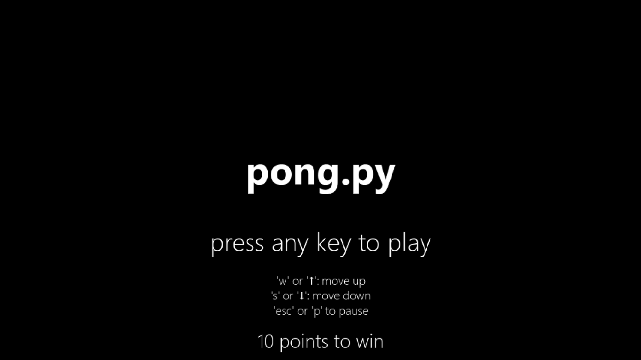 Games like pong.py