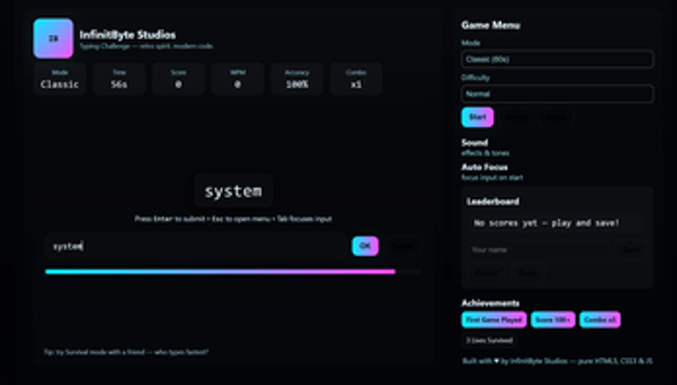 Typing Challenge – Neon Edition Image