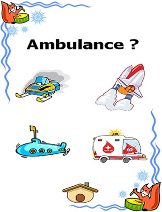 Easy car games and public transportation daily english words Image