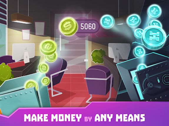 Hacker or Dev Tycoon? Tap Sim screenshot