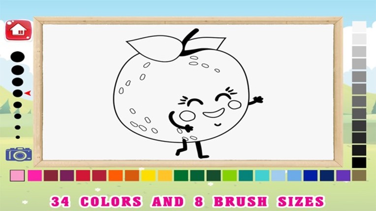 Kids Coloring Pages Tracing - Fruit Vegetable Game screenshot