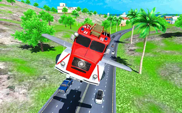 Flying Robot Fire Truck Game screenshot