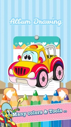 Car Drawing Coloring Book - Cute Caricature Art Ideas pages for kids screenshot