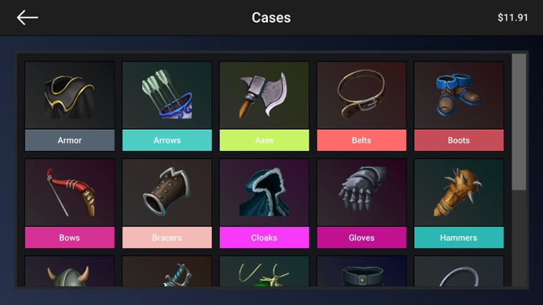 Case Simulator Weapons and Armors screenshot