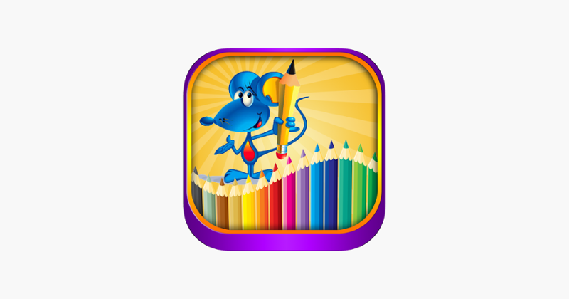 Coloring page for kids painting animals Image