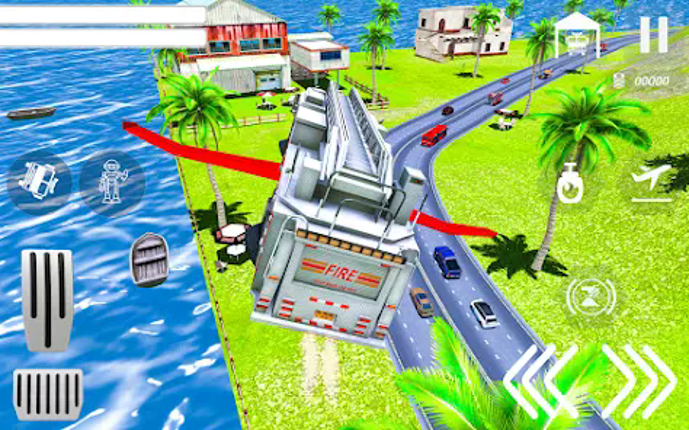 Flying Robot Fire Truck Game screenshot