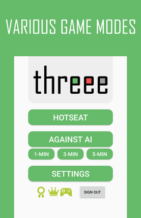 A Tic-Tac-Toe game: threee screenshot