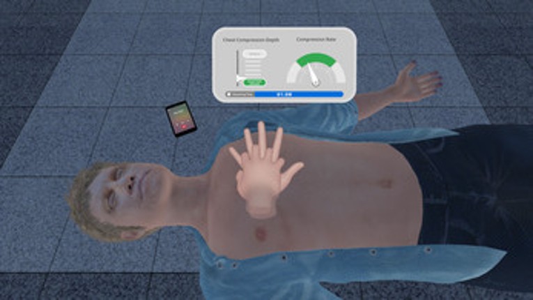 Heartbeat Rescue: CPR+AED MR Training (Free) screenshot