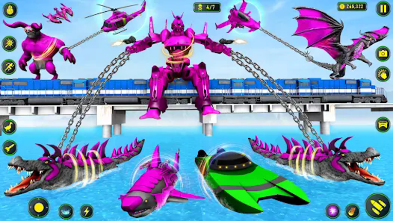 Crocodile Robot Car Games 3d screenshot