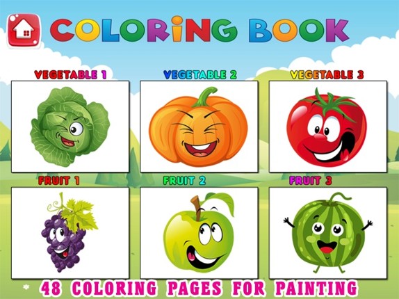 Kids Coloring Pages Tracing - Fruit Vegetable Game screenshot