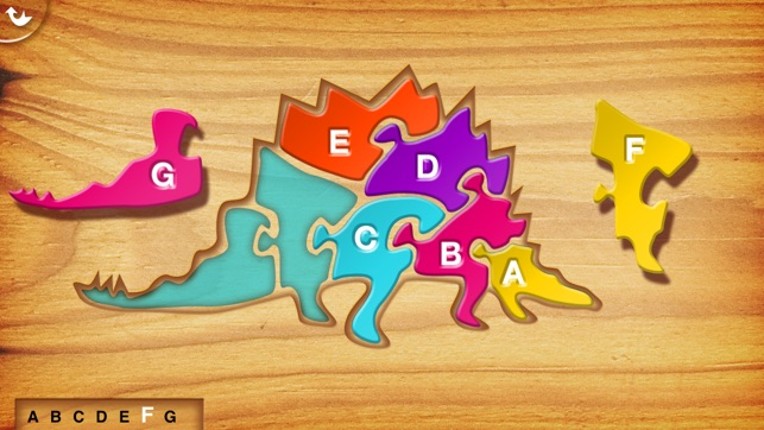 My First Wood Puzzles: Dinosaurs - A Free Kid Puzzle Game for Learning Alphabet - Perfect App for Kids and Toddlers! Image
