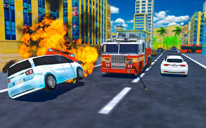 Flying Robot Fire Truck Game Image