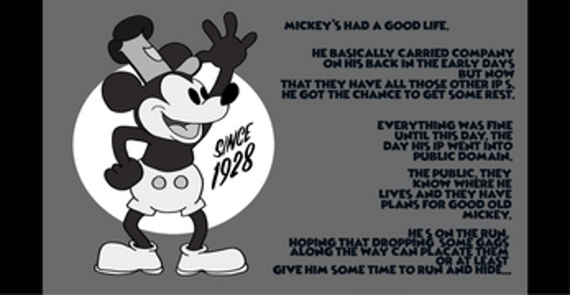 Make us laugh, Mickey! Image