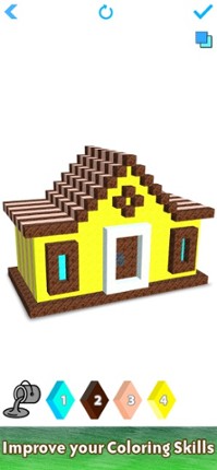 House 3D Voxel Color By Number Image