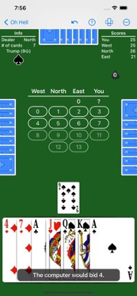 Oh Hell - Expert AI screenshot