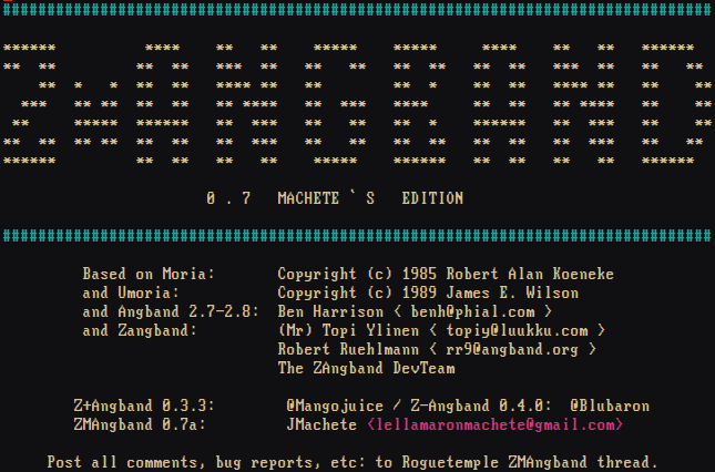 Games like ZMAngband 0.7 Machete Edition