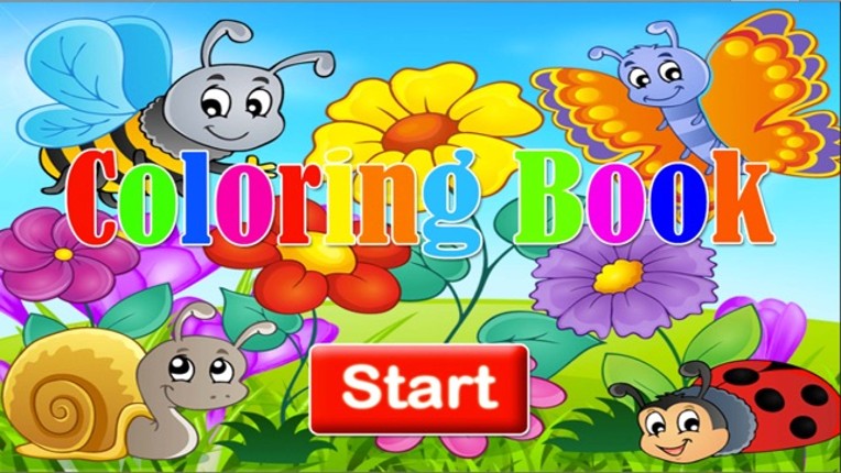Coloring page for kids painting animals Image