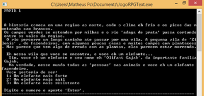 Jogo do elefante - RPG text Image