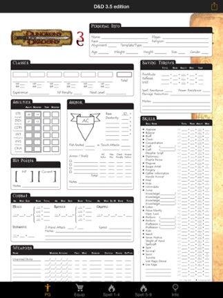 Real Sheet: D&D 3.5 Edition + Dice Table screenshot