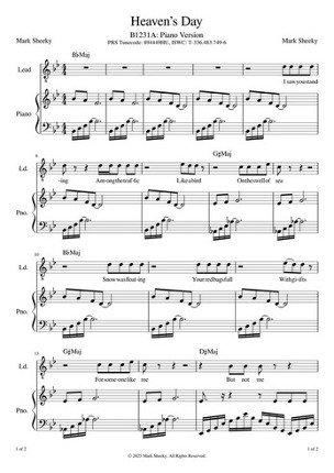 Sheet Music & Lyrics: Will You Be My Snowflake? screenshot