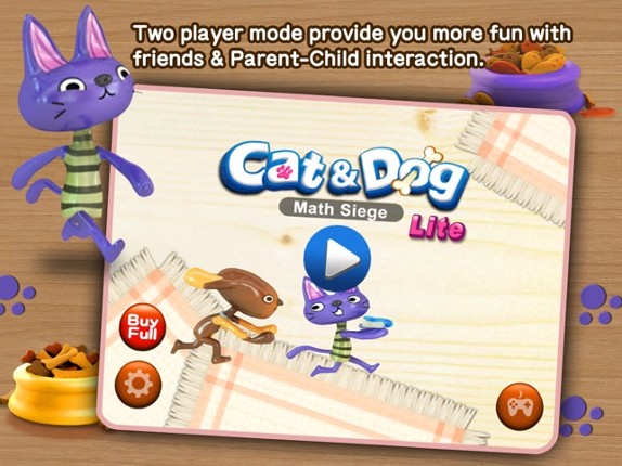 Cat &amp; Dog - Math Siege Educational Game for kids screenshot