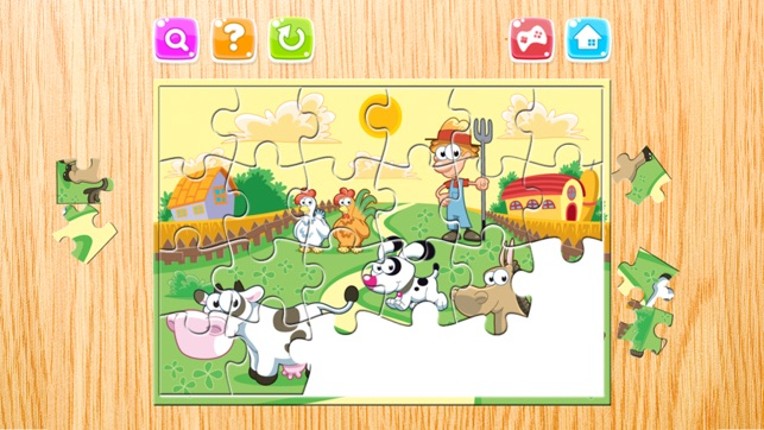 Farm and Animal Jigsaw Puzzle For Kids - educational young childrens game for preschool and toddlers Image