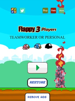 Flappy 3 Players Colorful Image