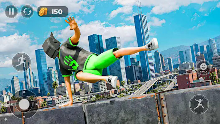 Going Up Parkour Rooftop Jump Image