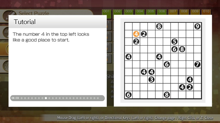Puzzle by Nikoli W Shikaku (Windows) screenshot