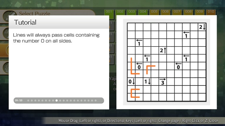 Puzzle by Nikoli W Yajilin (Windows) screenshot