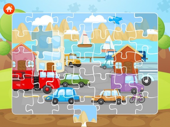 Trucks and Things That Go Jigsaw Puzzle Free - Preschool and Kindergarten Educational Cars and Vehicles Learning Shape Puzzle Adventure Game for Toddler Kids Explorers Image