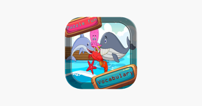 Sea animal vocabulary games puzzles for kids Image