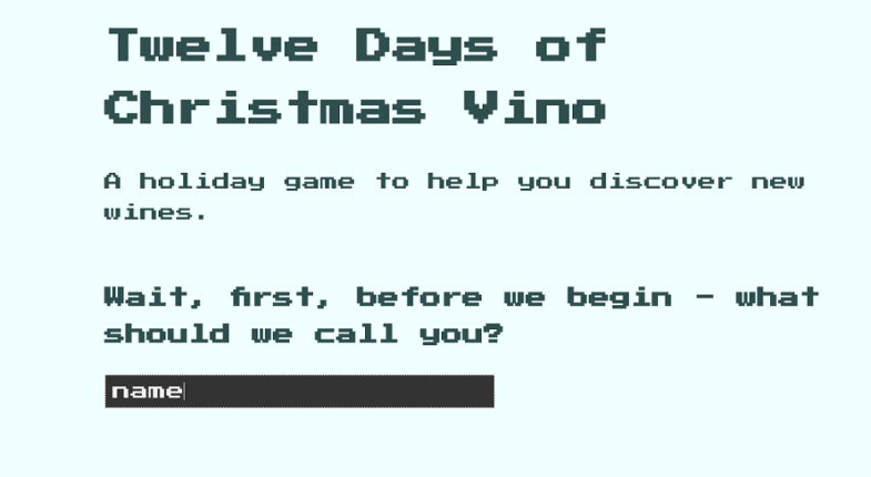 12 Days of Christmas Vino Game Cover