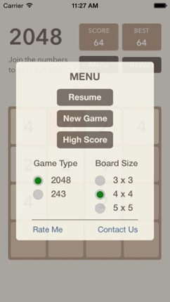 2048 - 3x3 4x4 5x5 Edition screenshot