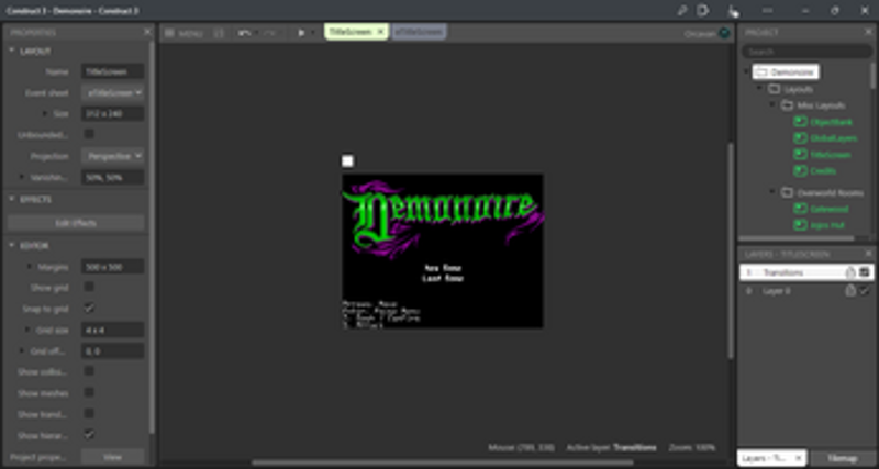 Construct 3 Create Windows 10 APP screenshot
