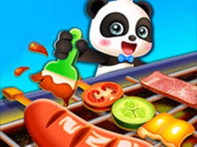 Cute Panda Cooks Food Image