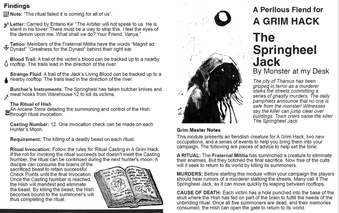 Games like A Grim Hack: Springheel Jack Pamphlet Module