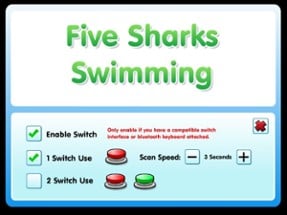 Five Sharks Swimming Image