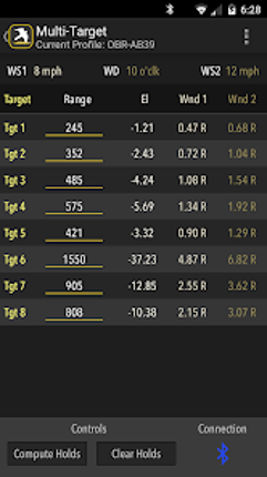 Kestrel LiNK® Ballistics screenshot
