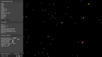 Minimals: Evolution Simulator 2D Image