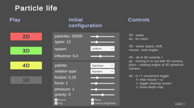 Particle life 3D, 4D Image