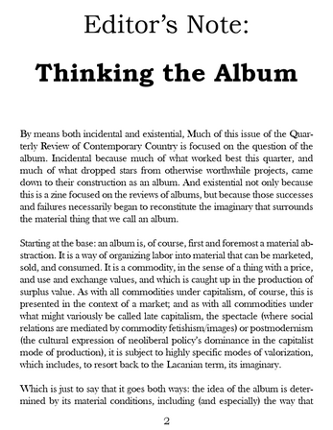 The Quarterly Review of Contemporary Country Volume 1 Issue 2 Image