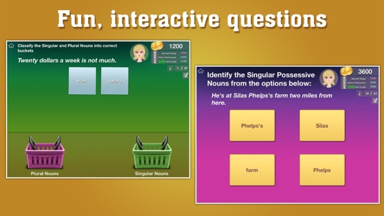 Grade 2 ELA - English Grammar Learning Quiz Game by ClassK12 [Lite] screenshot