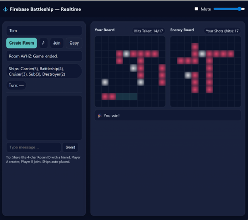⚓ Firebase Battleship — Realtime Image