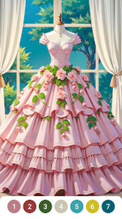 Dress Gown Color by Numbers Image