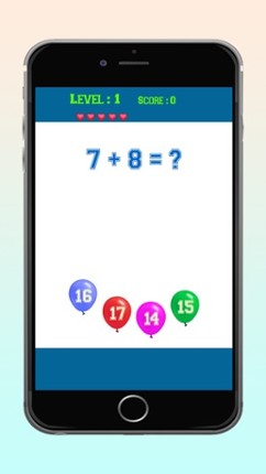 Balloon Math Quiz Addition Answe Games for Kids Image