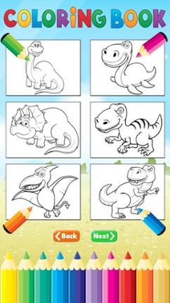 Dinosaur Dragon Coloring Book - Dino drawing for kid free, Animal paint and color games HD for good kid screenshot