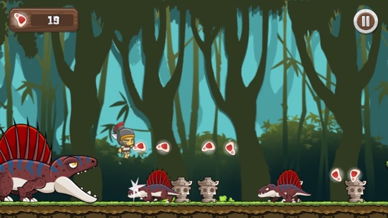 Dinosaur VS Warriors - Chibi Runner At Jurassic screenshot