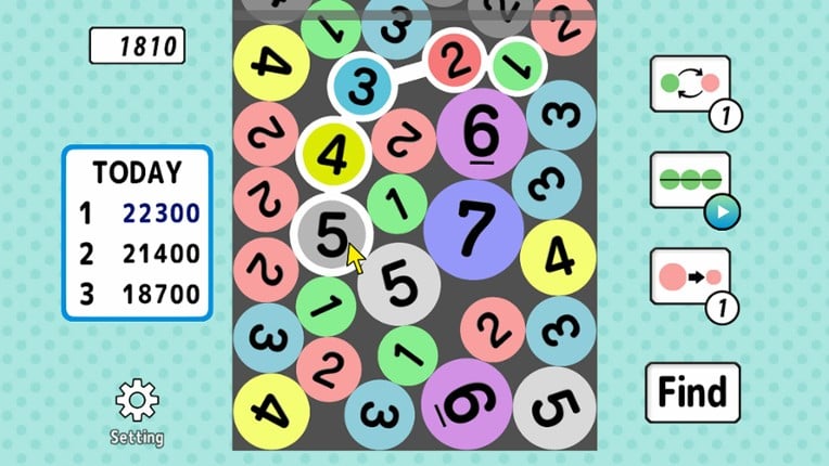 1234 connect puzzle screenshot