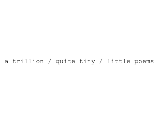 a trillion / quite tiny / little poems Image